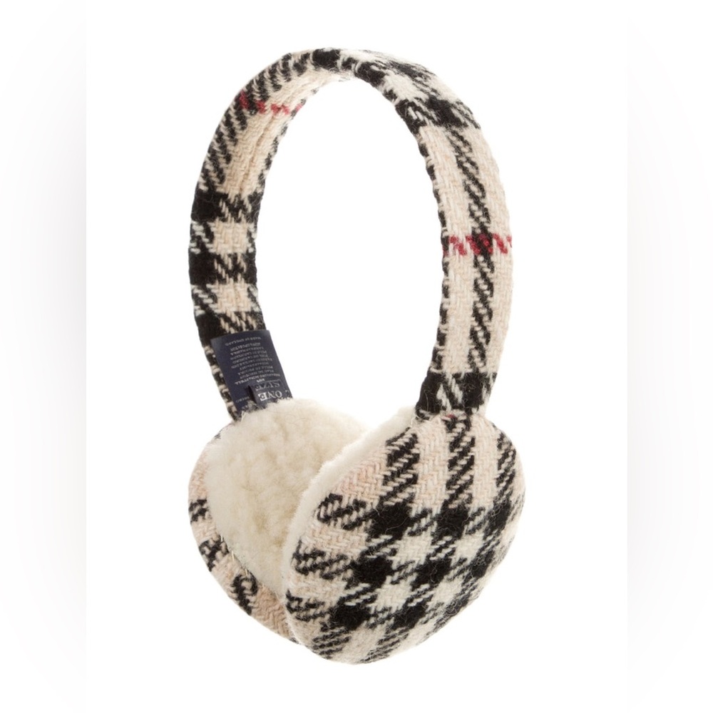 Vintage Burberry London Lambswool Nova Check Earmuffs